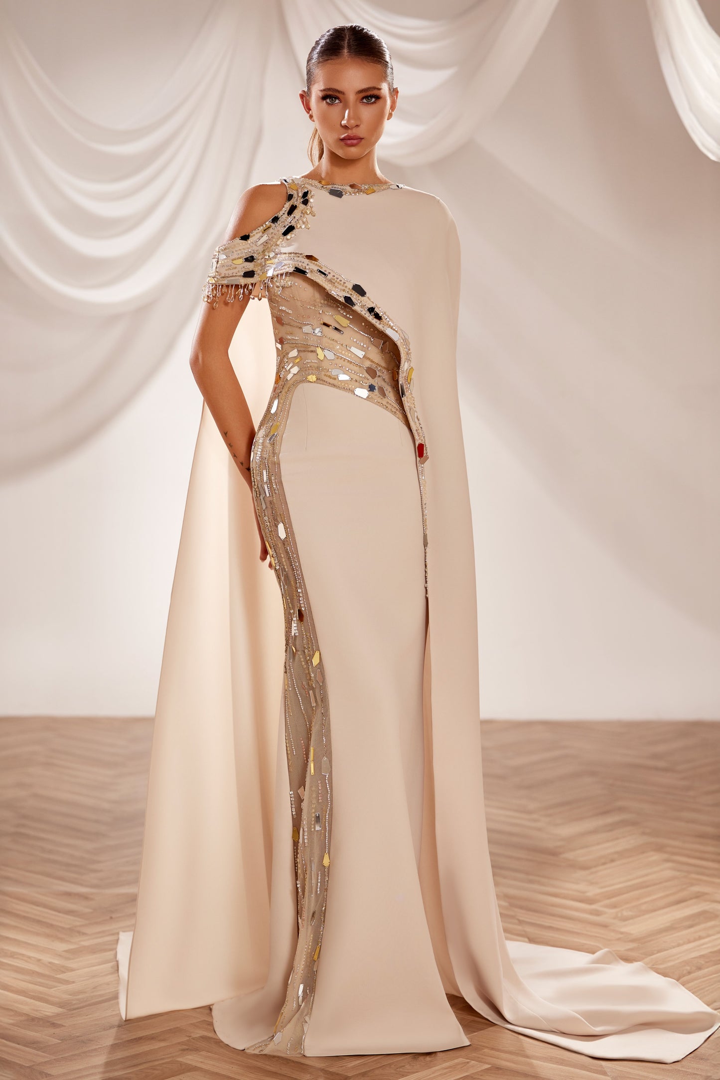 Column Crepe Gown