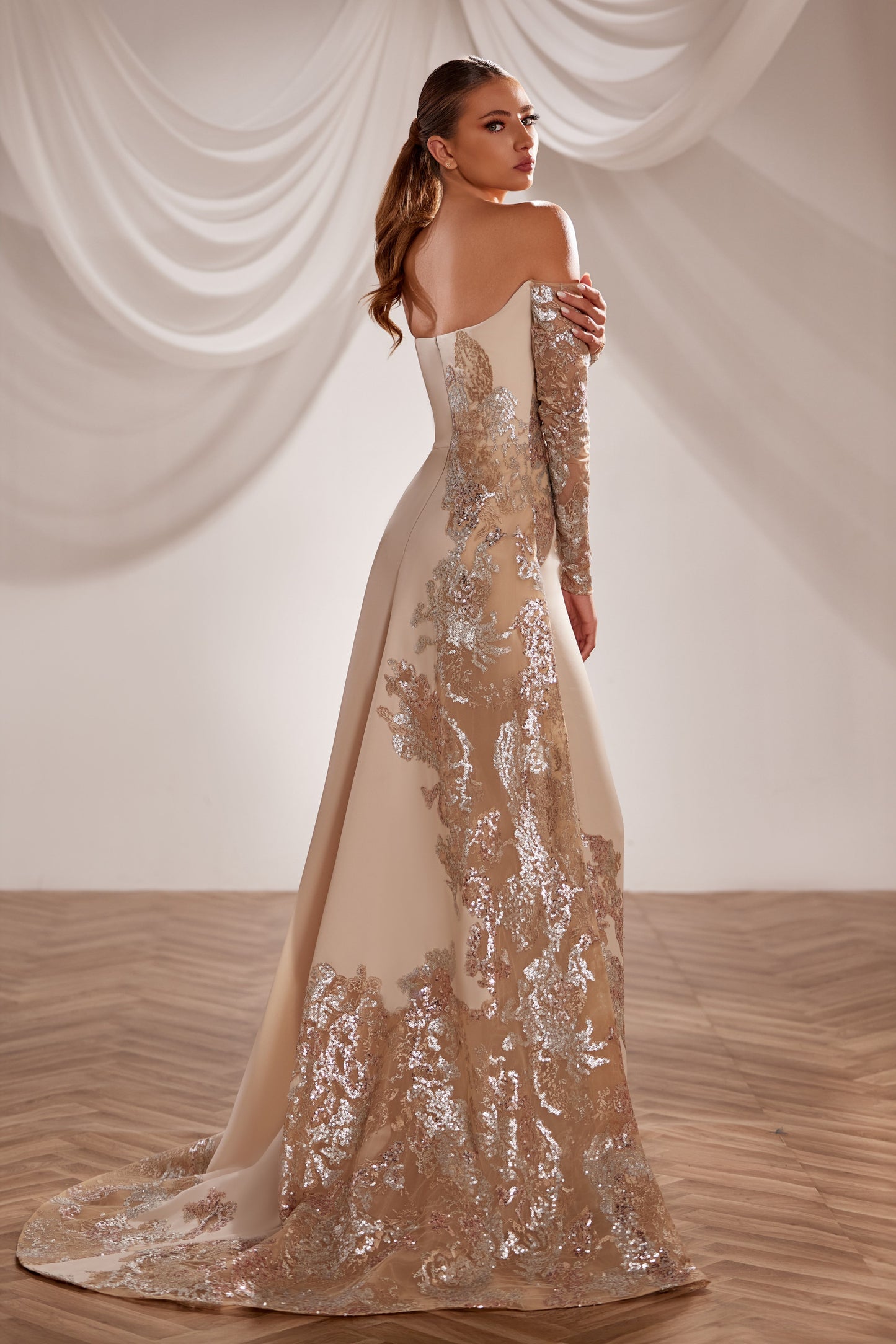Strapless Crepe Gown