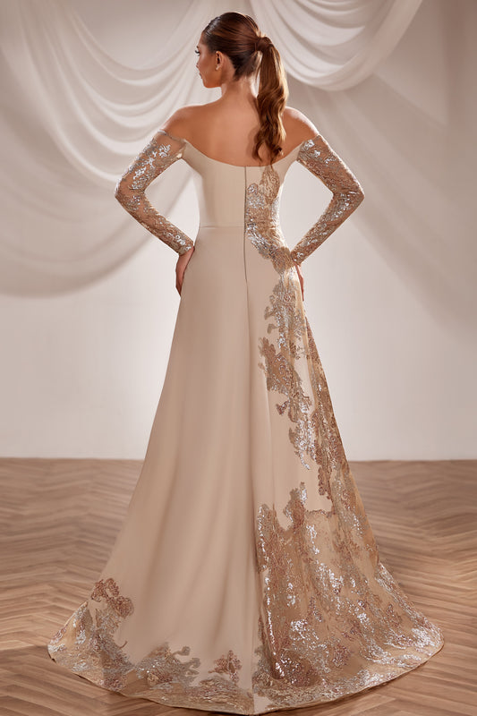 Strapless Crepe Gown