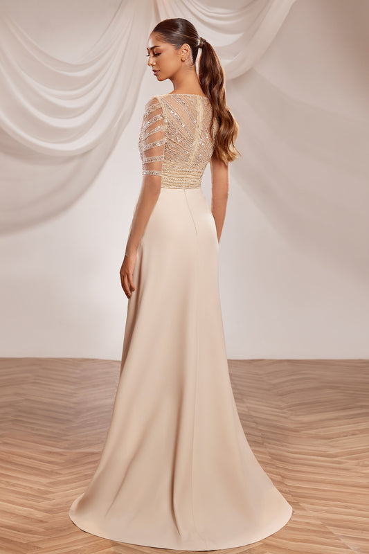 Asymmetric Sleeve Gown