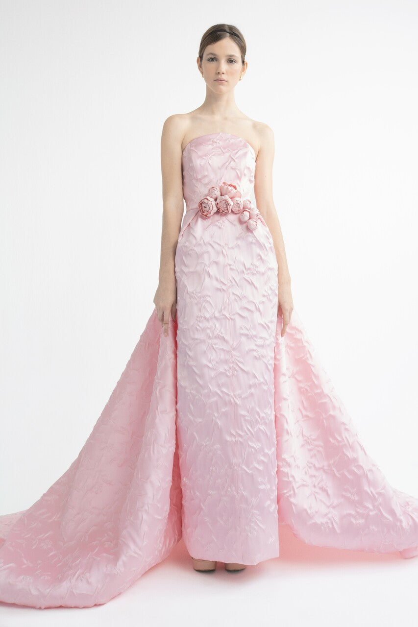 Strapless Gown with Tail