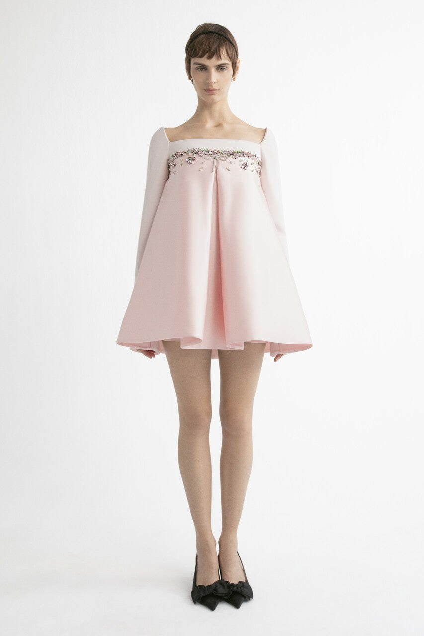 Embellished Square Neck Mini Dress