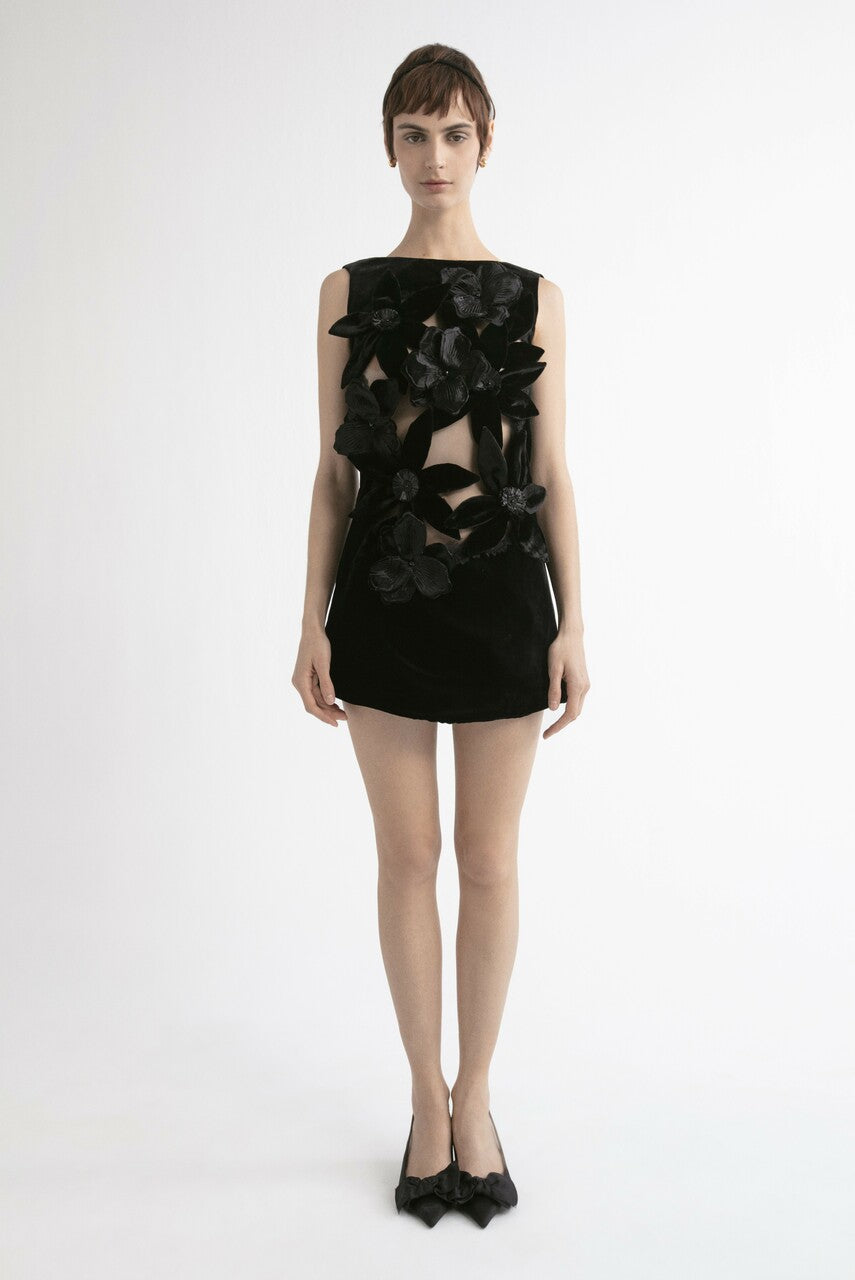 Sleeveless Mini Dress with Florals