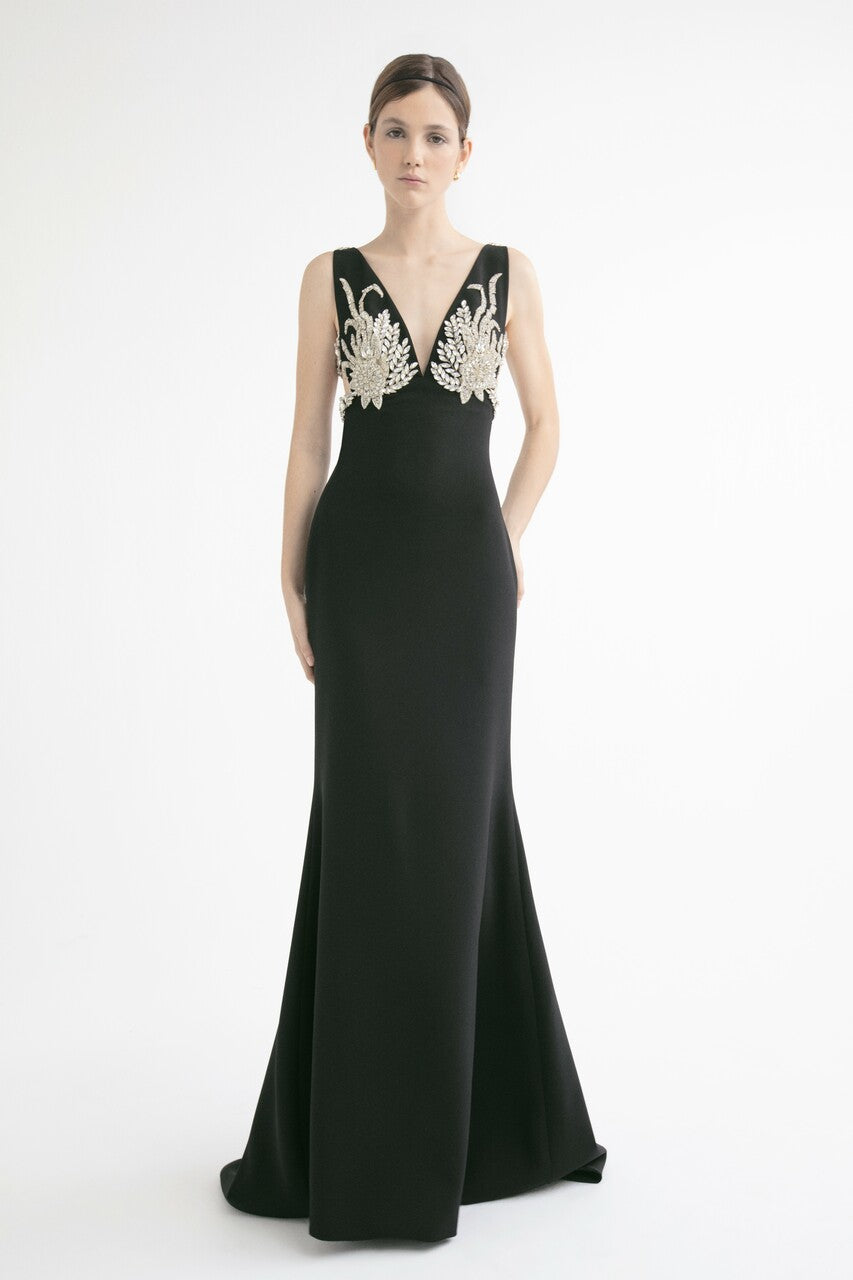 Open Back Embellished Gown