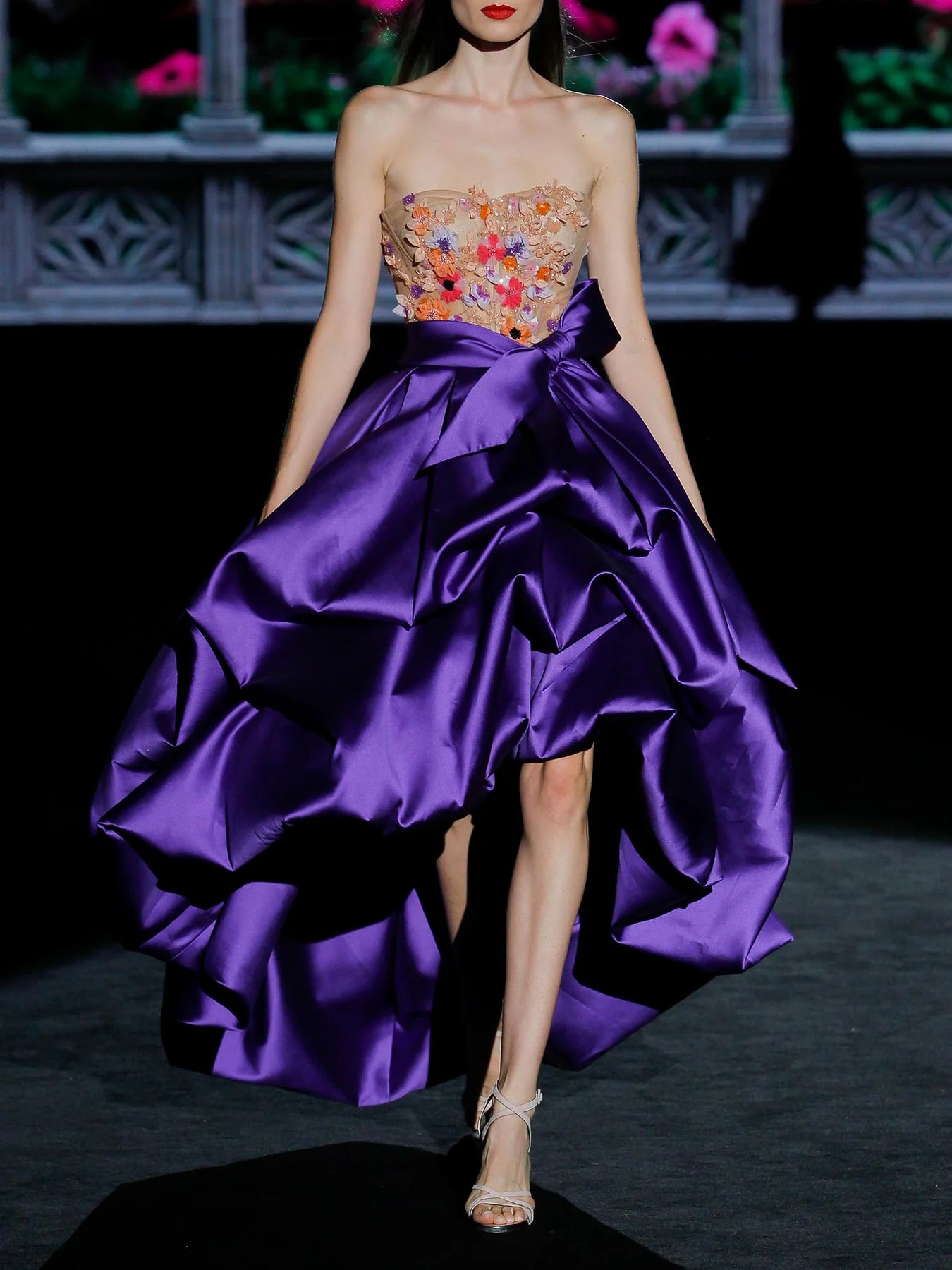 Strapless Embroidered Party Dress