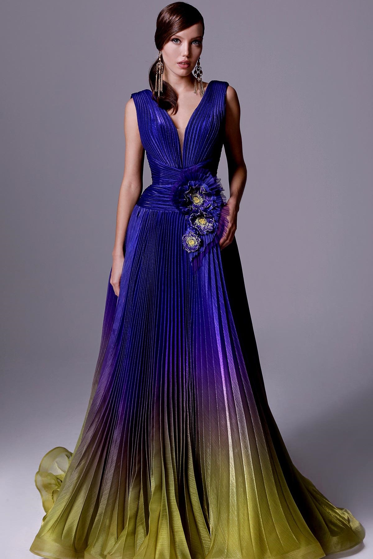 Accordion Applique Gown