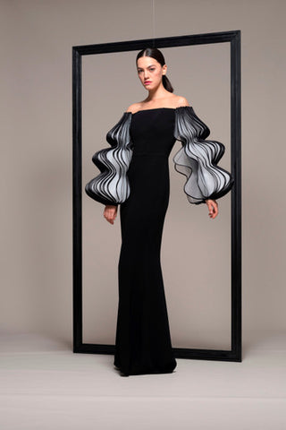 Accordion Sleeve Gown