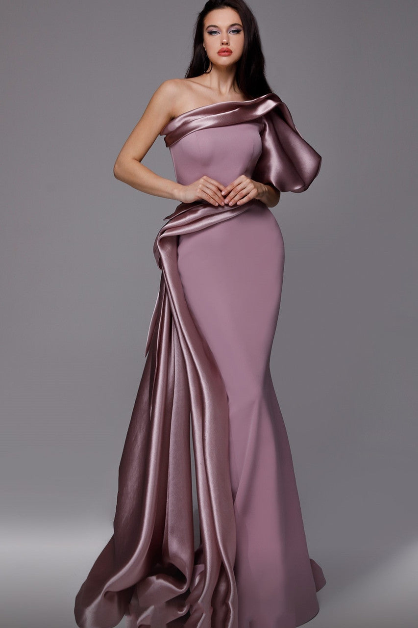One Shoulder Detailed-Gown