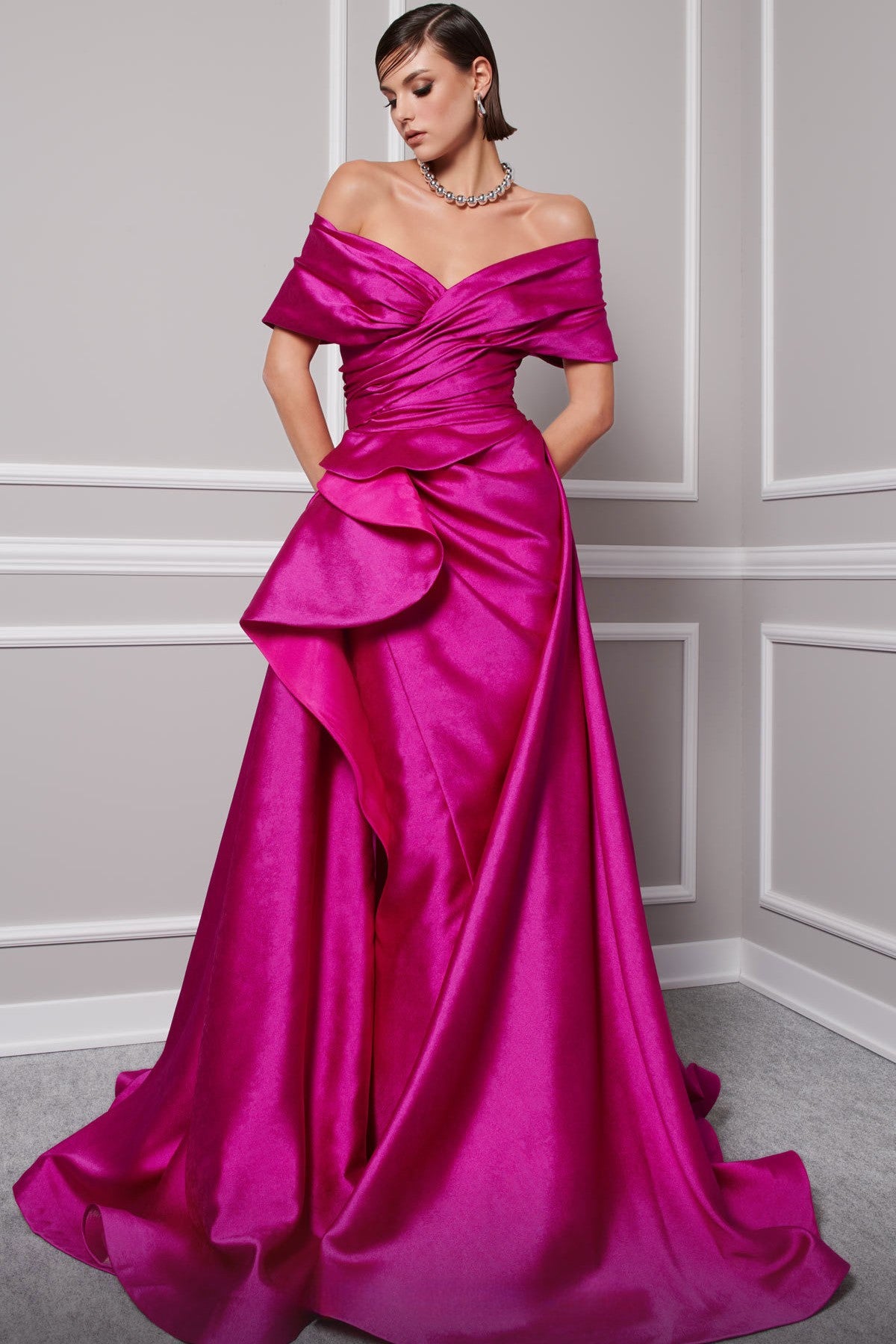 A-Line Off Shoulder Gown