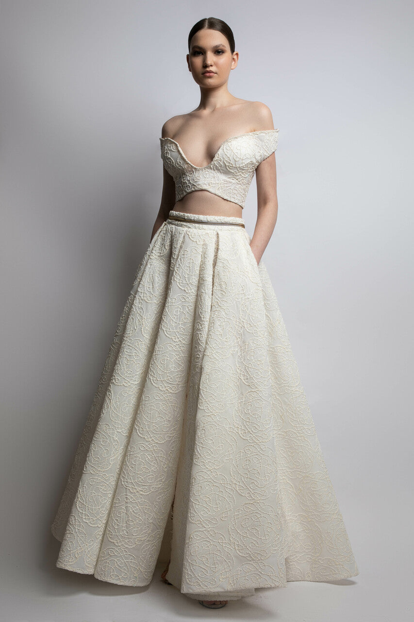 Two-Piece Gown with Front Slit