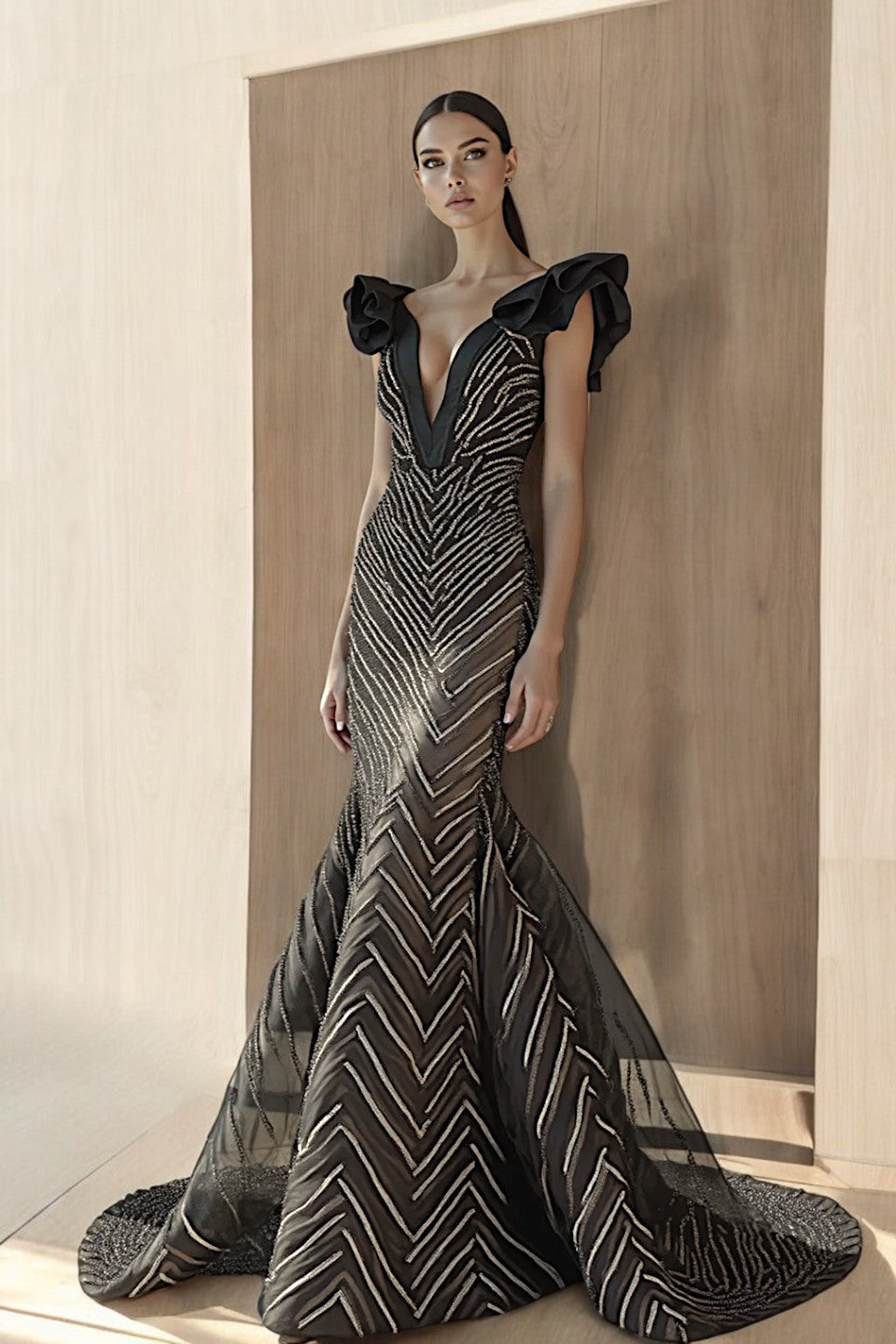 Sleeveless Fit and Flared Gown