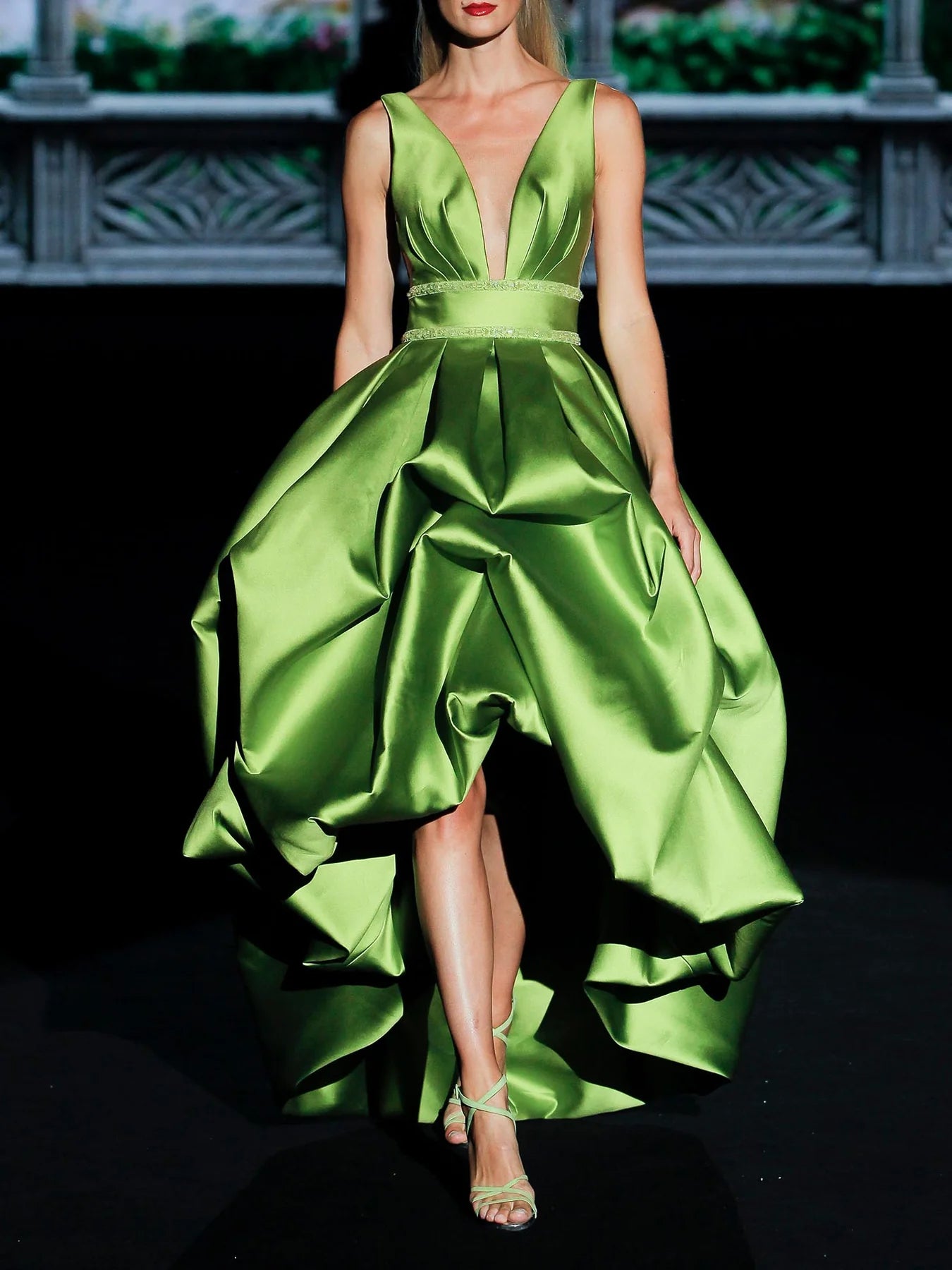 Sleeveless Puffed Skirt Dress