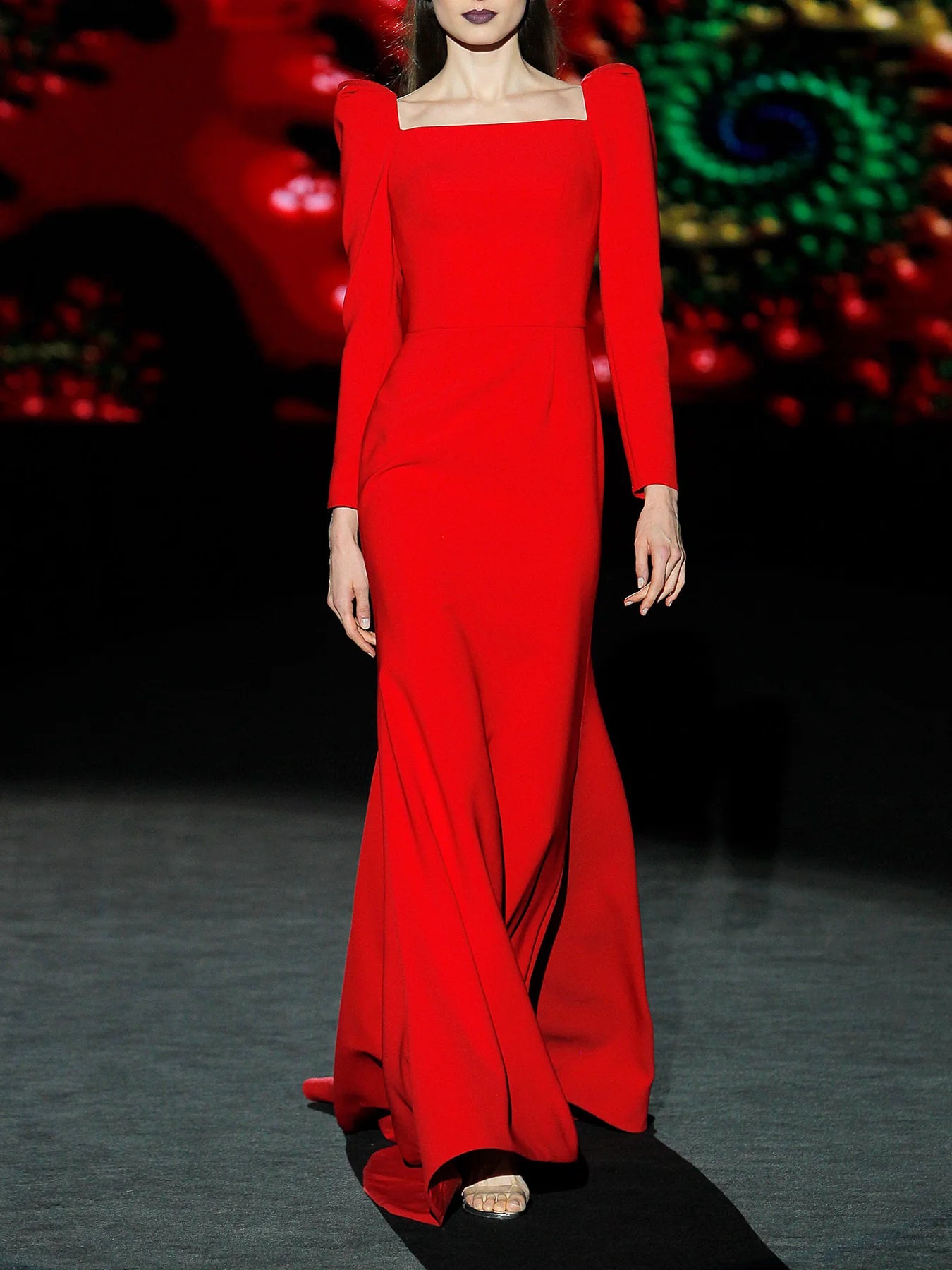 Long Sleeve Square-Neck Dress