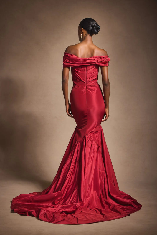Off-Shoulder Fishtail Gown