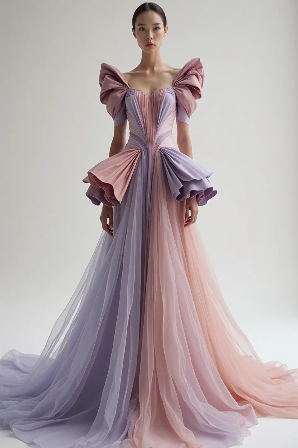 Pleated Sweetheart Gown