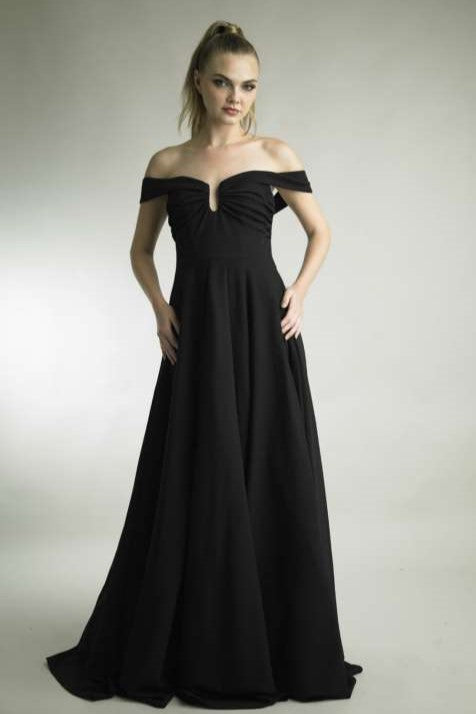 Off Shoulder Knit Gown