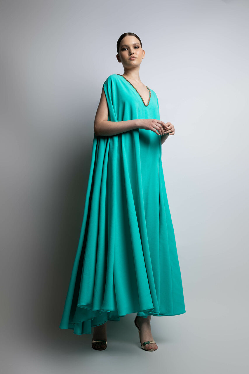 Beaded V-Neckline Dress