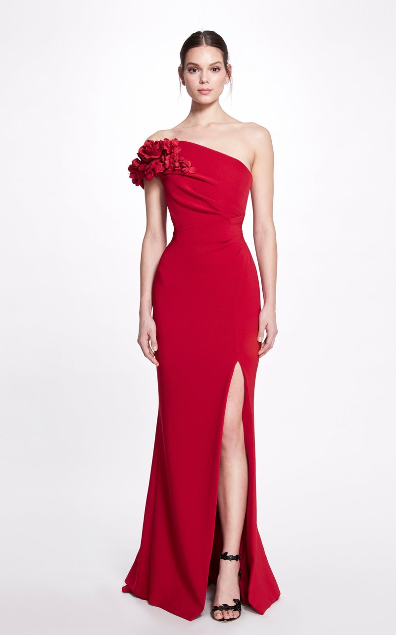One Shoulder Stretch Crepe Gown