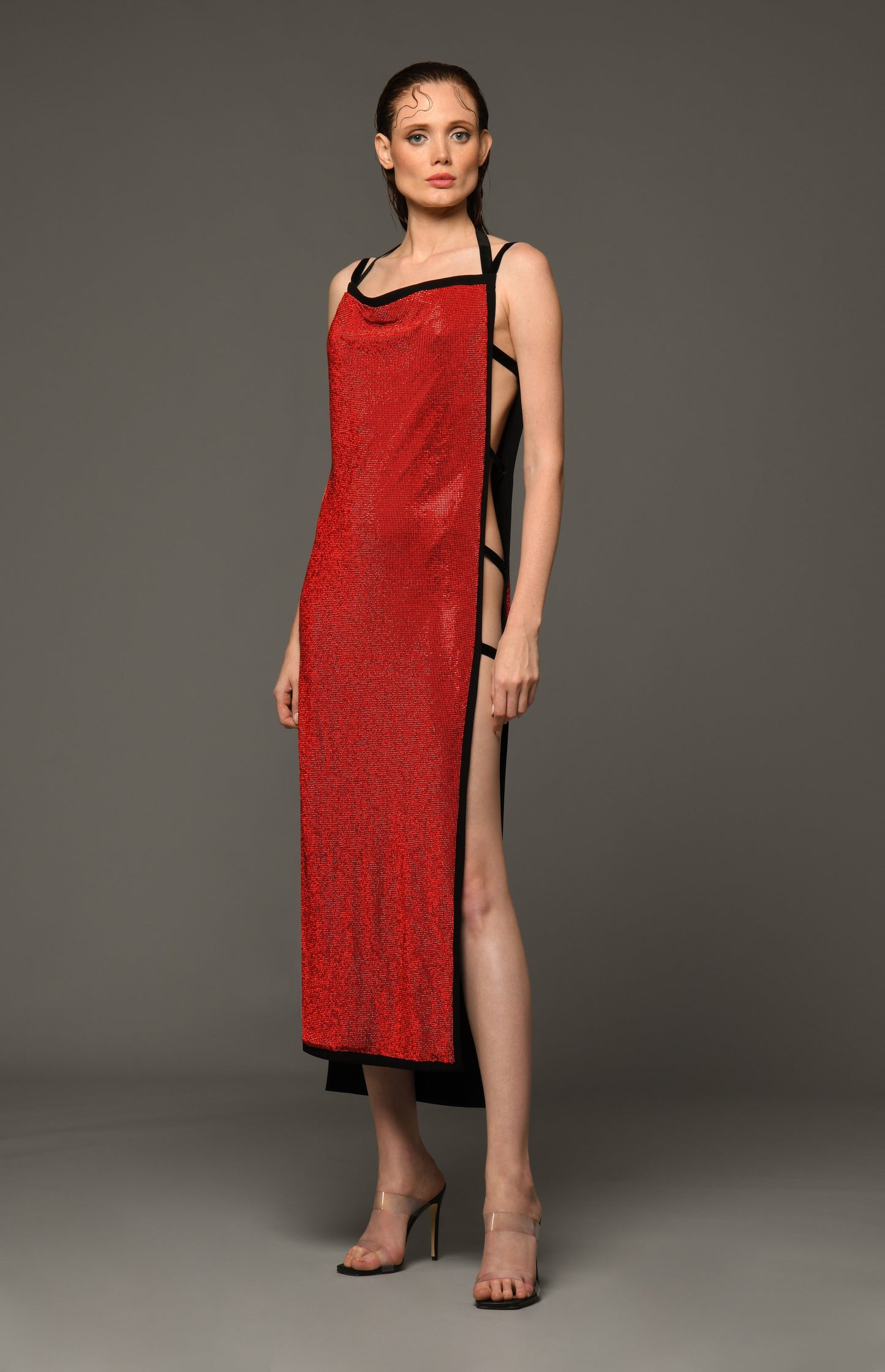 Sleeveless Chainmail Midi Dress