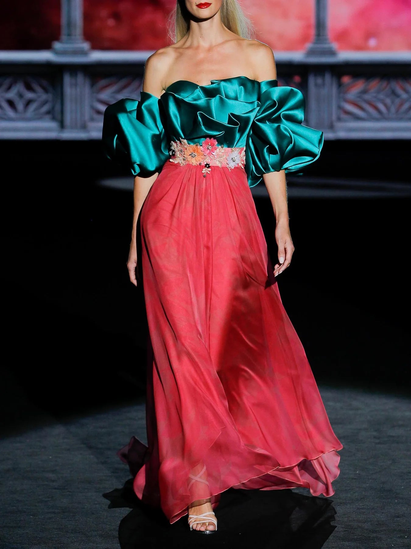 Off-Shoulder Embroidered Dress