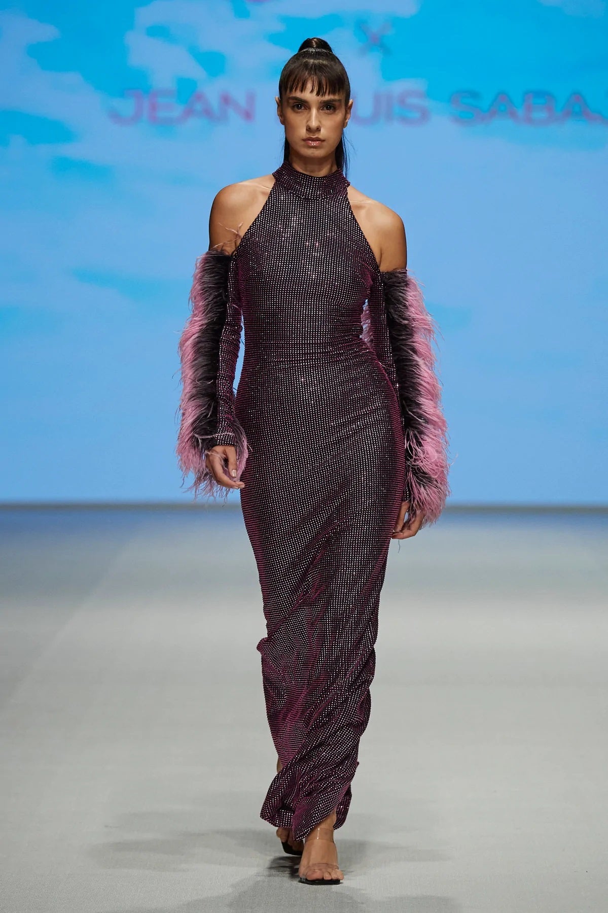 Rhinestone and Feathers Gown