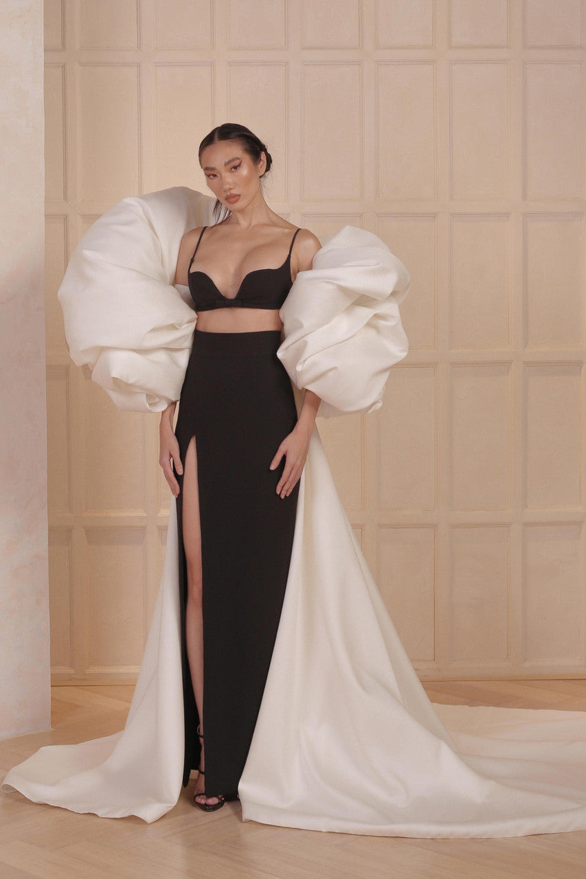 Top and Skirt with Oversized Cape