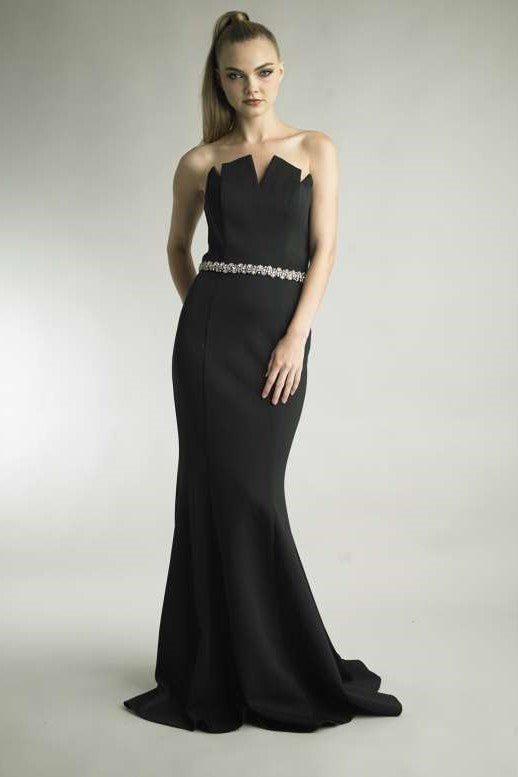 Zig-Zag Neckline Gown