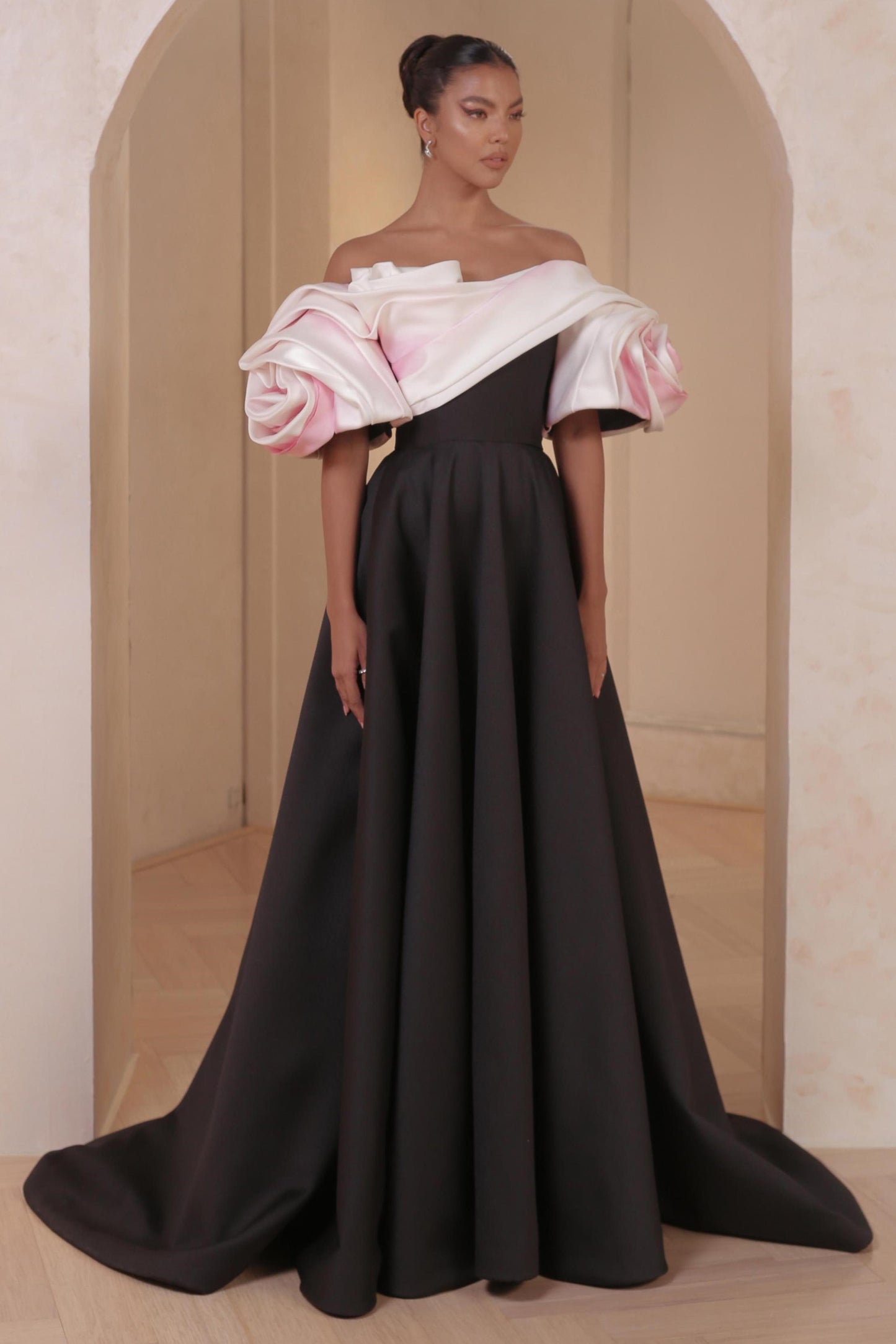 Petal Sleeve Ball Gown