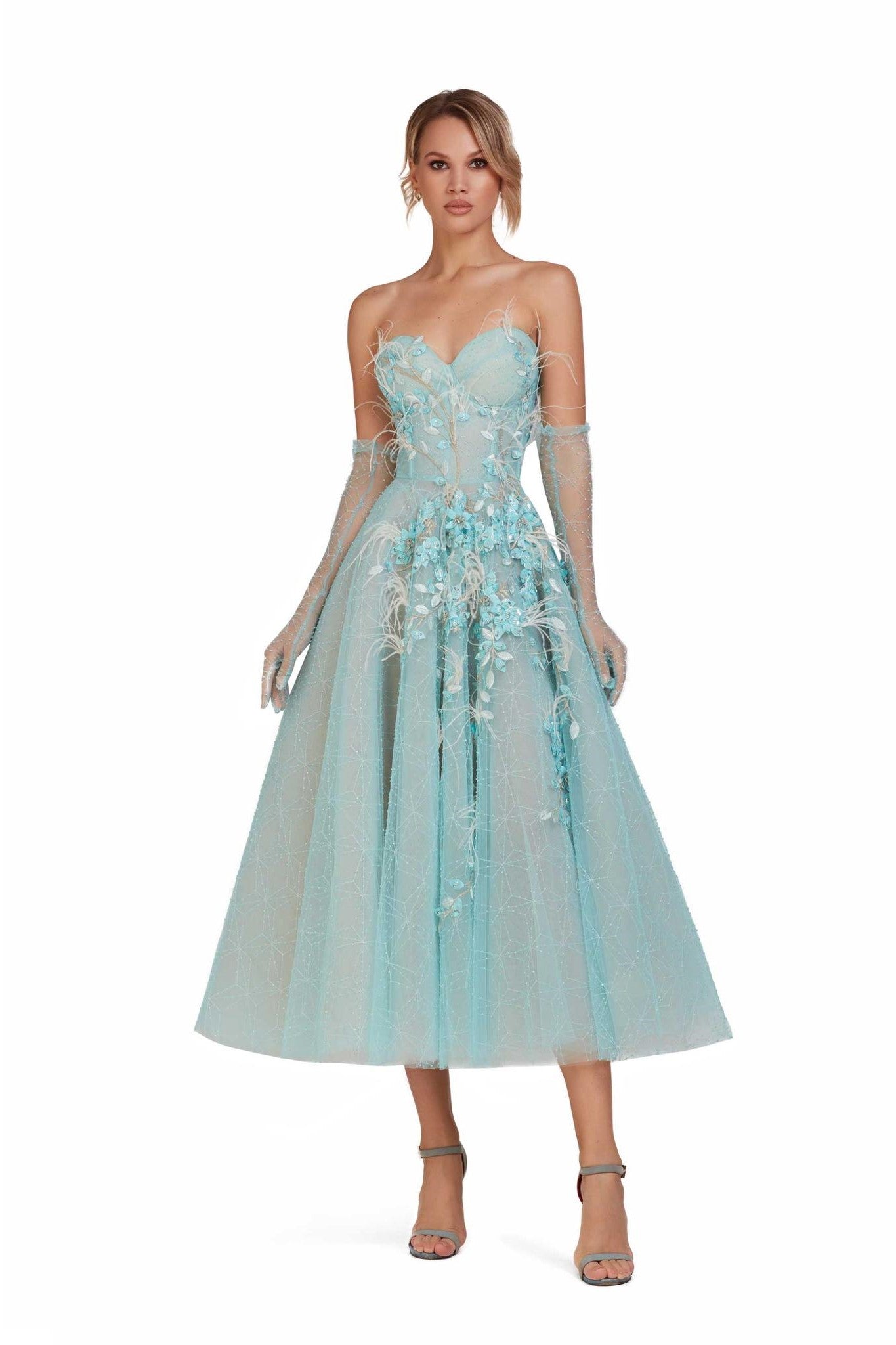 Sweetheart Bodice Midi Dress