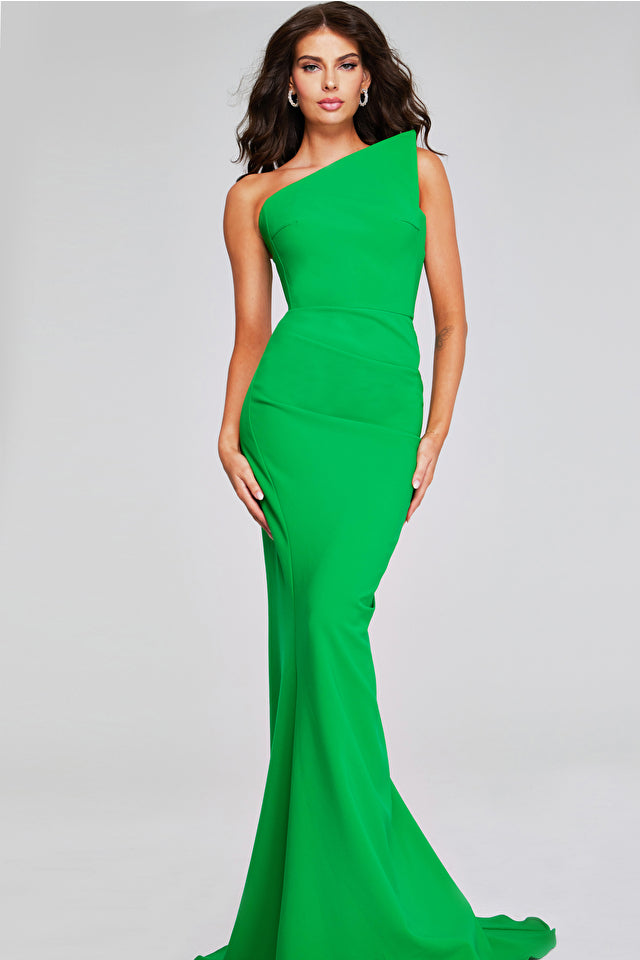 One Shoulder Mermaid Gown with Sweep Train