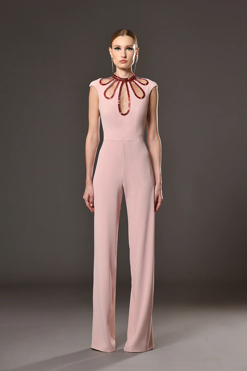 Cap Sleeve Petal Jumpsuit