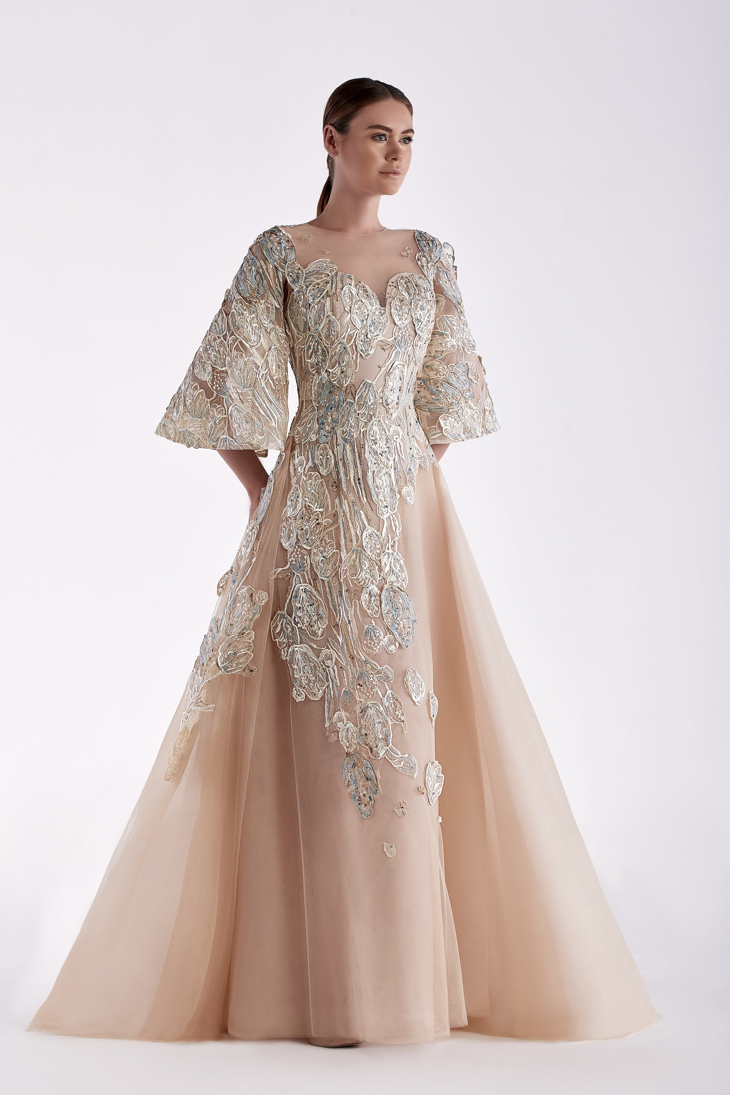 Tulle Embroidered Gown