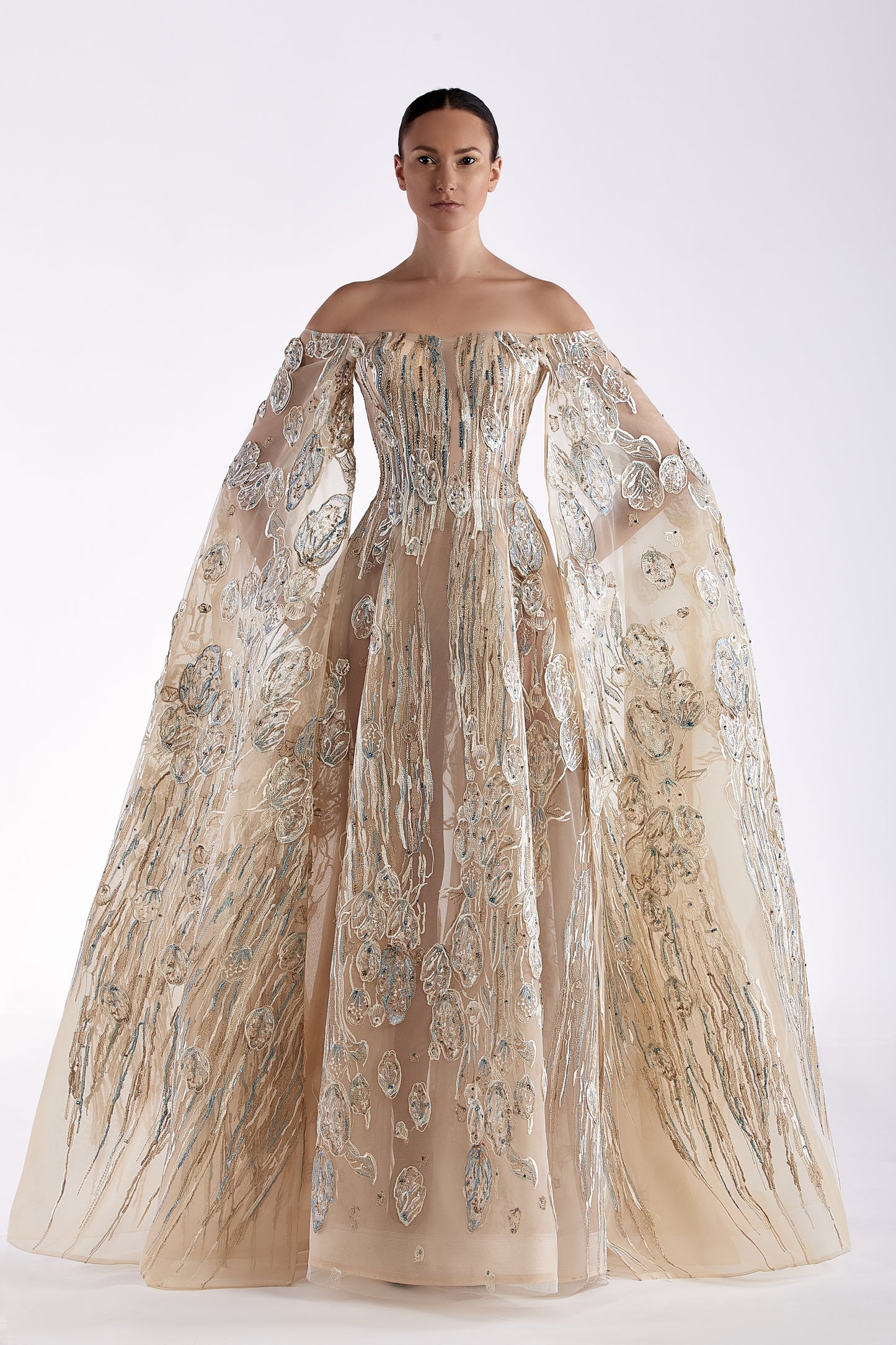 Tulle Embroidered Gown