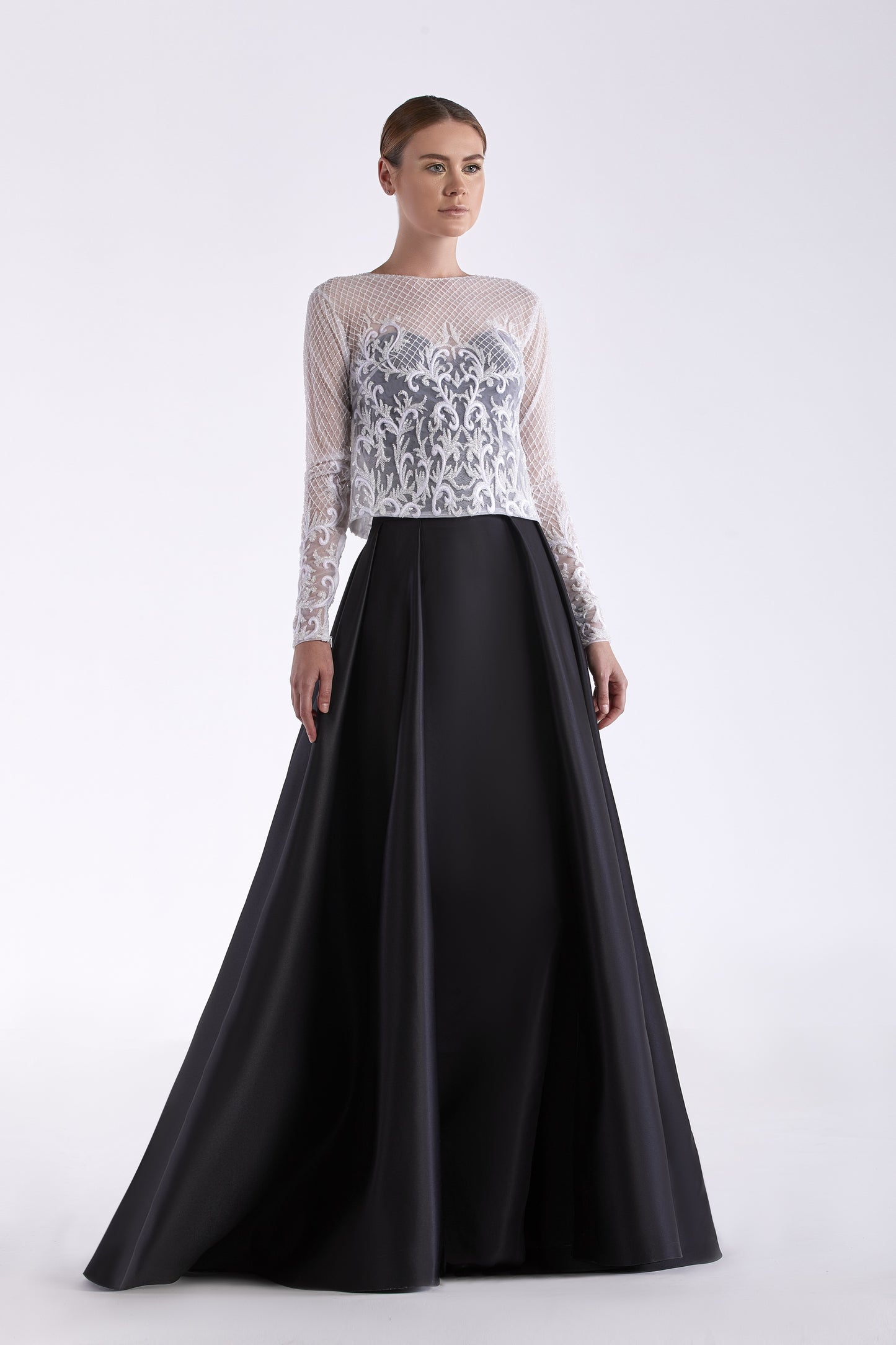 Embroidered Bolero and Satin Gown