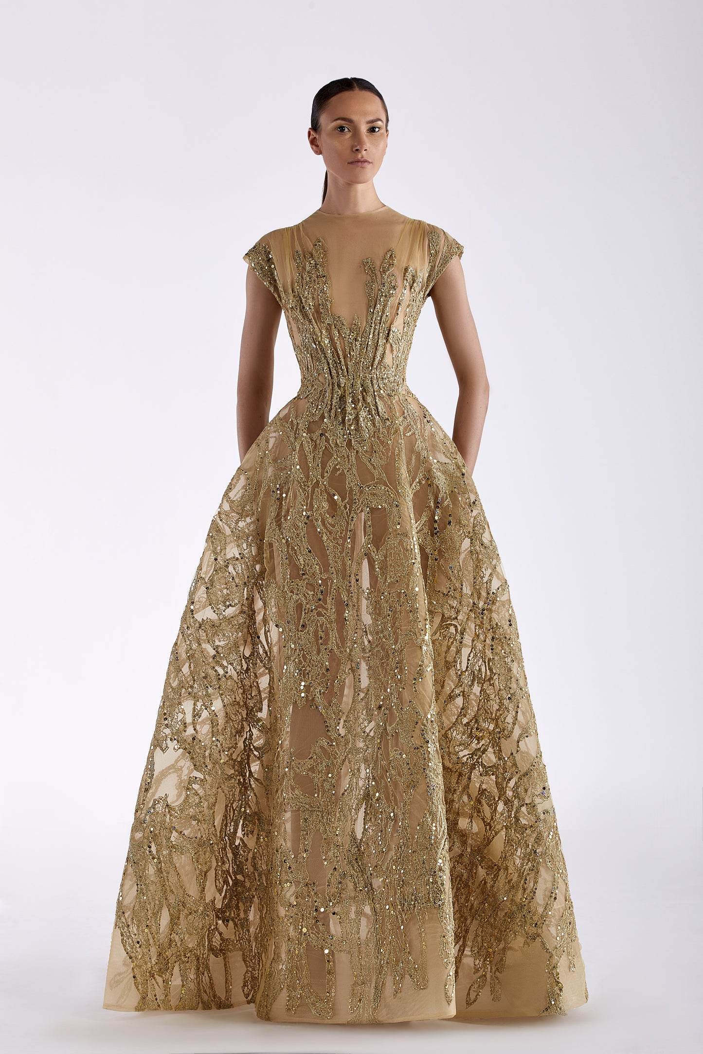 Lace Embroidered Gown