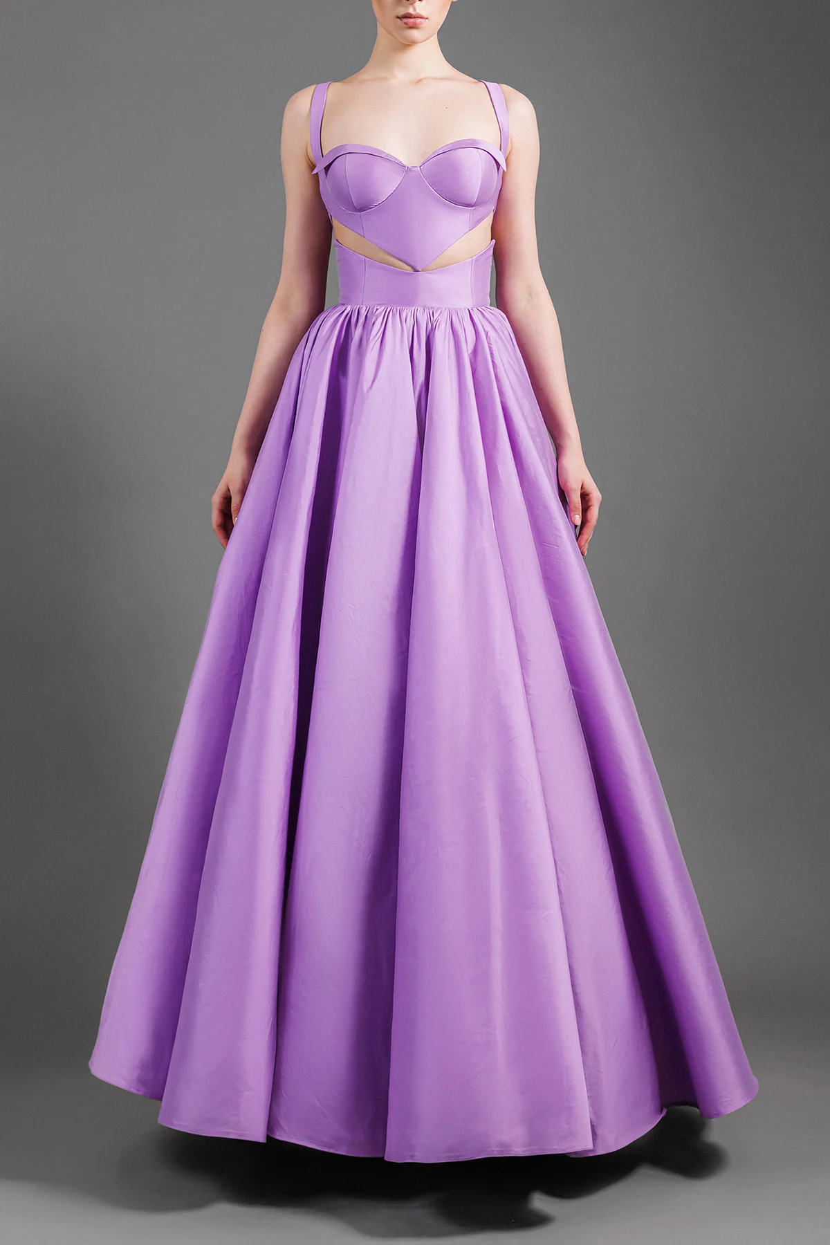 Taffeta Ball Gown with Cut-Outs