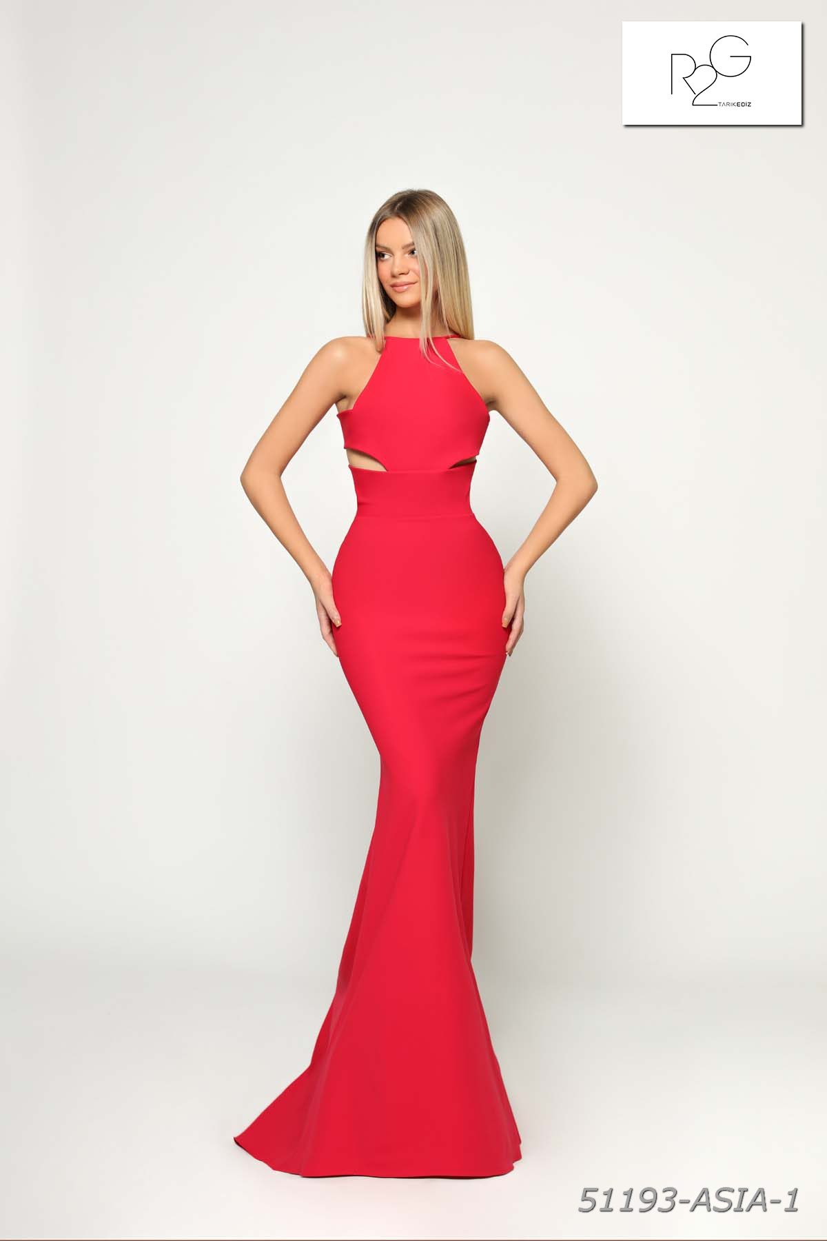 Asia Red Fitted Gown