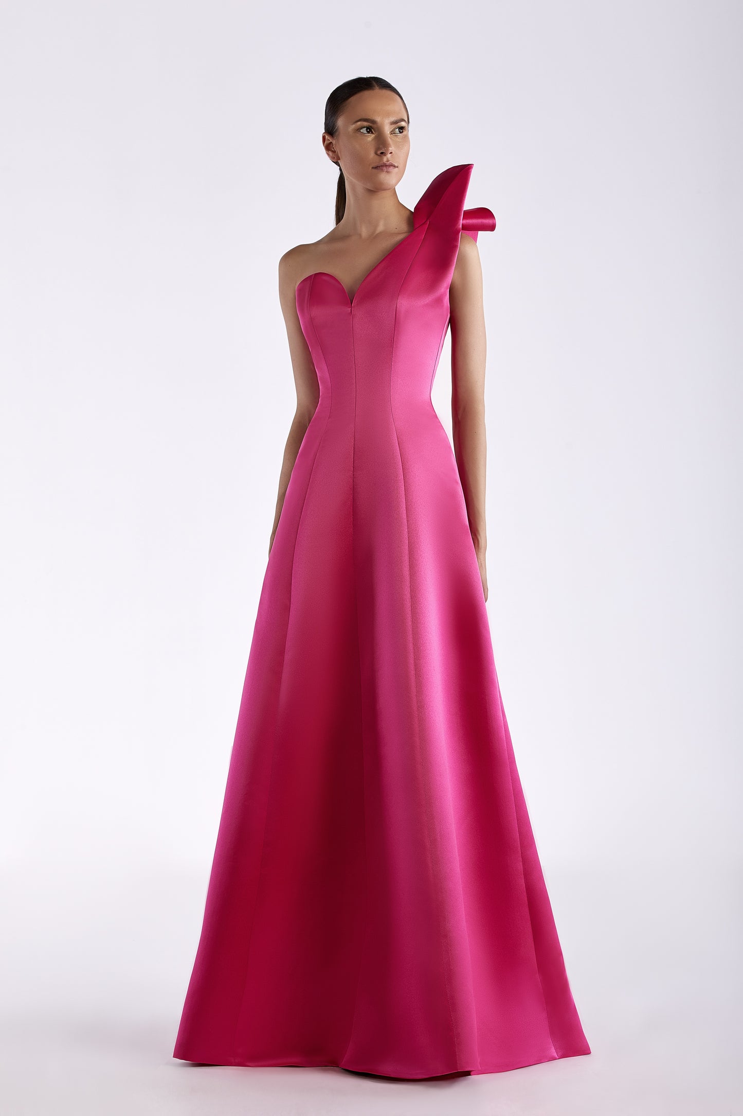 One Shoulder A-Line Gown