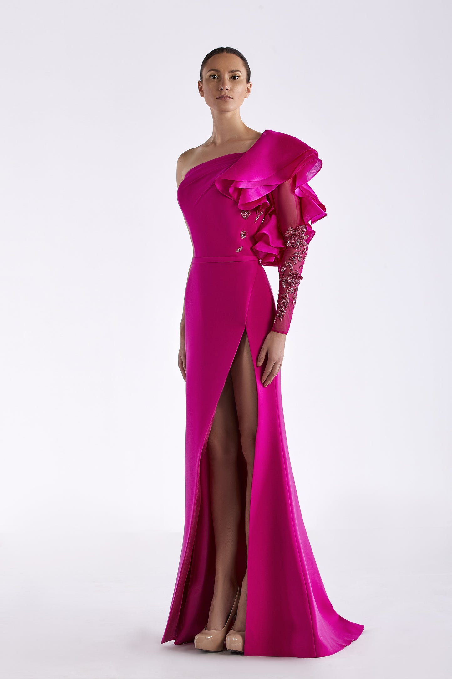 Crepe and Mousseline Gown