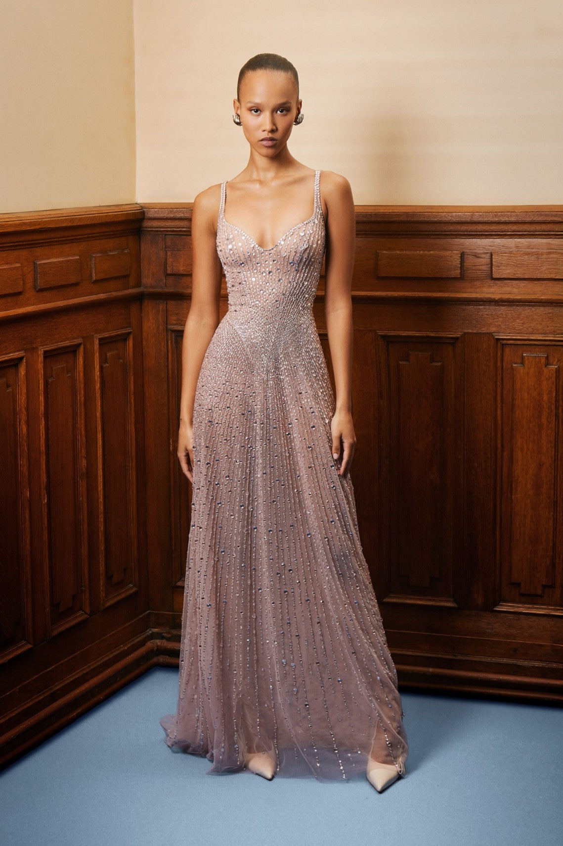 Sleeveless Fully Sequin Gown