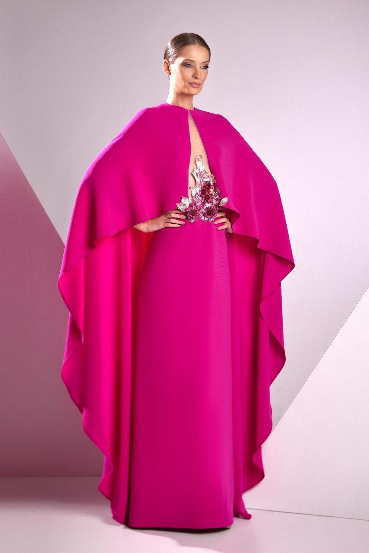 Crepe Marocain and Lace Gown