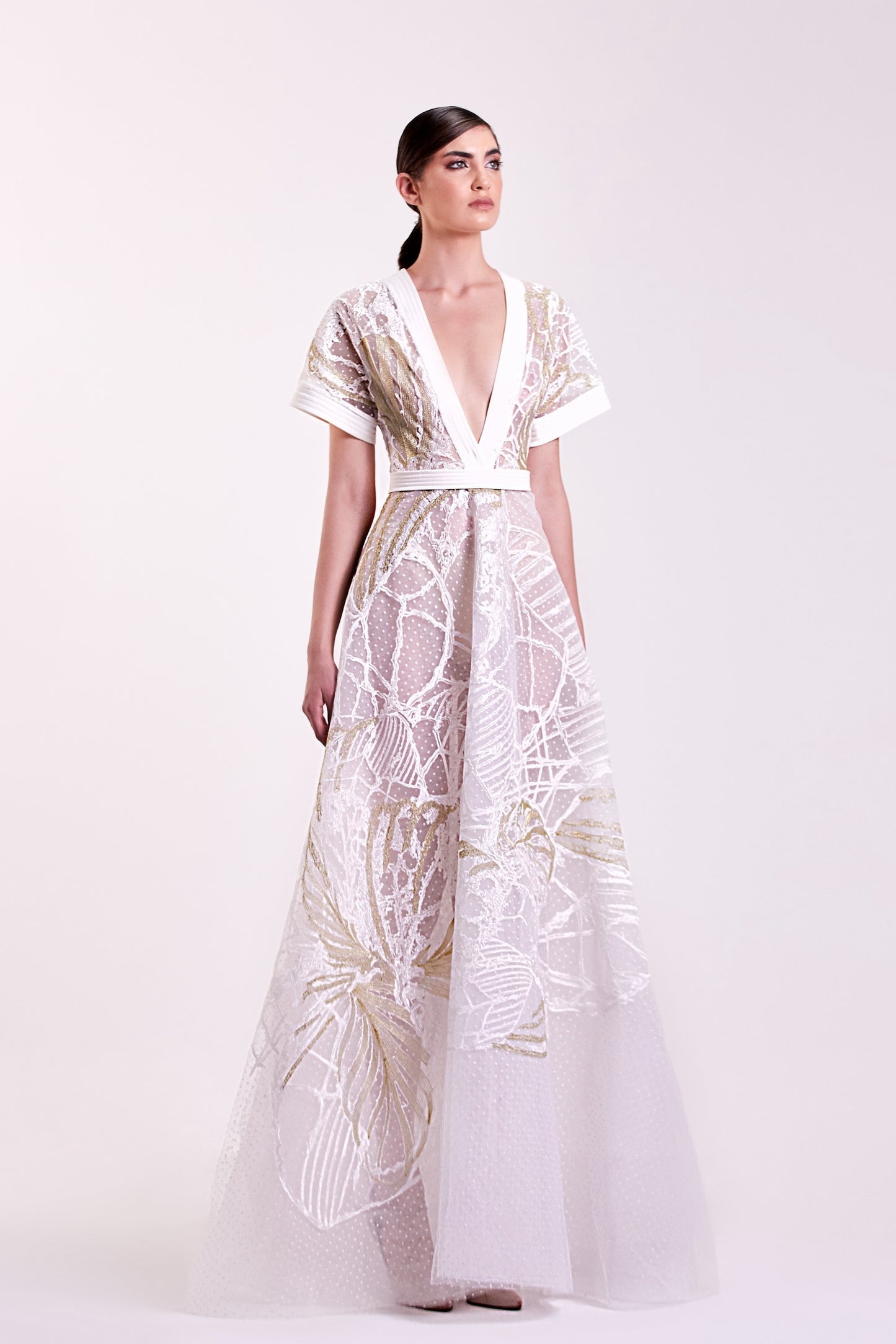 Tulle Gown with Lace