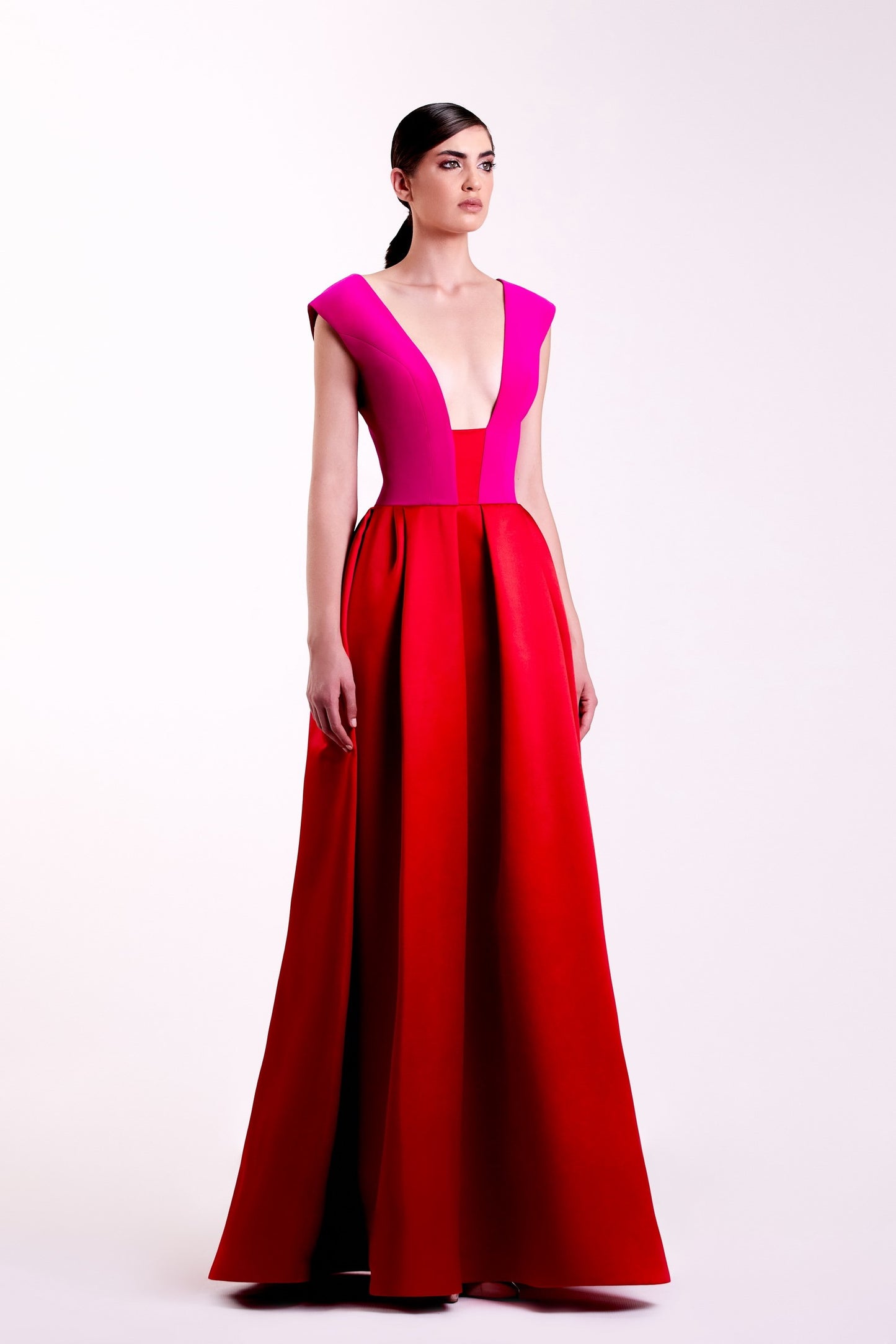Crepe and Satin Gown