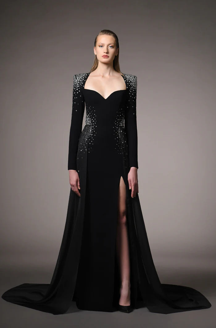 Long-Sleeve Embroidered Dress