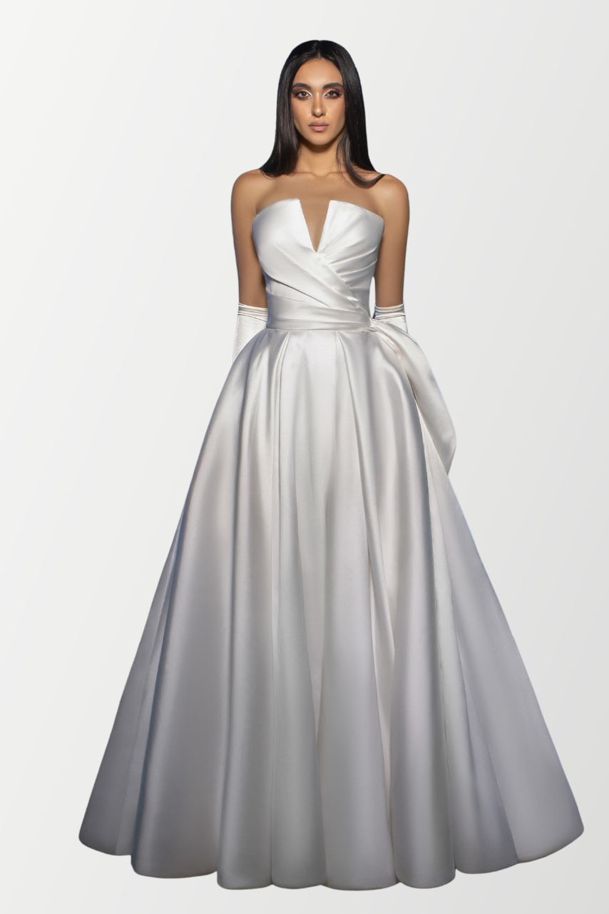 Strapless Off-Shoulder Wedding Dress