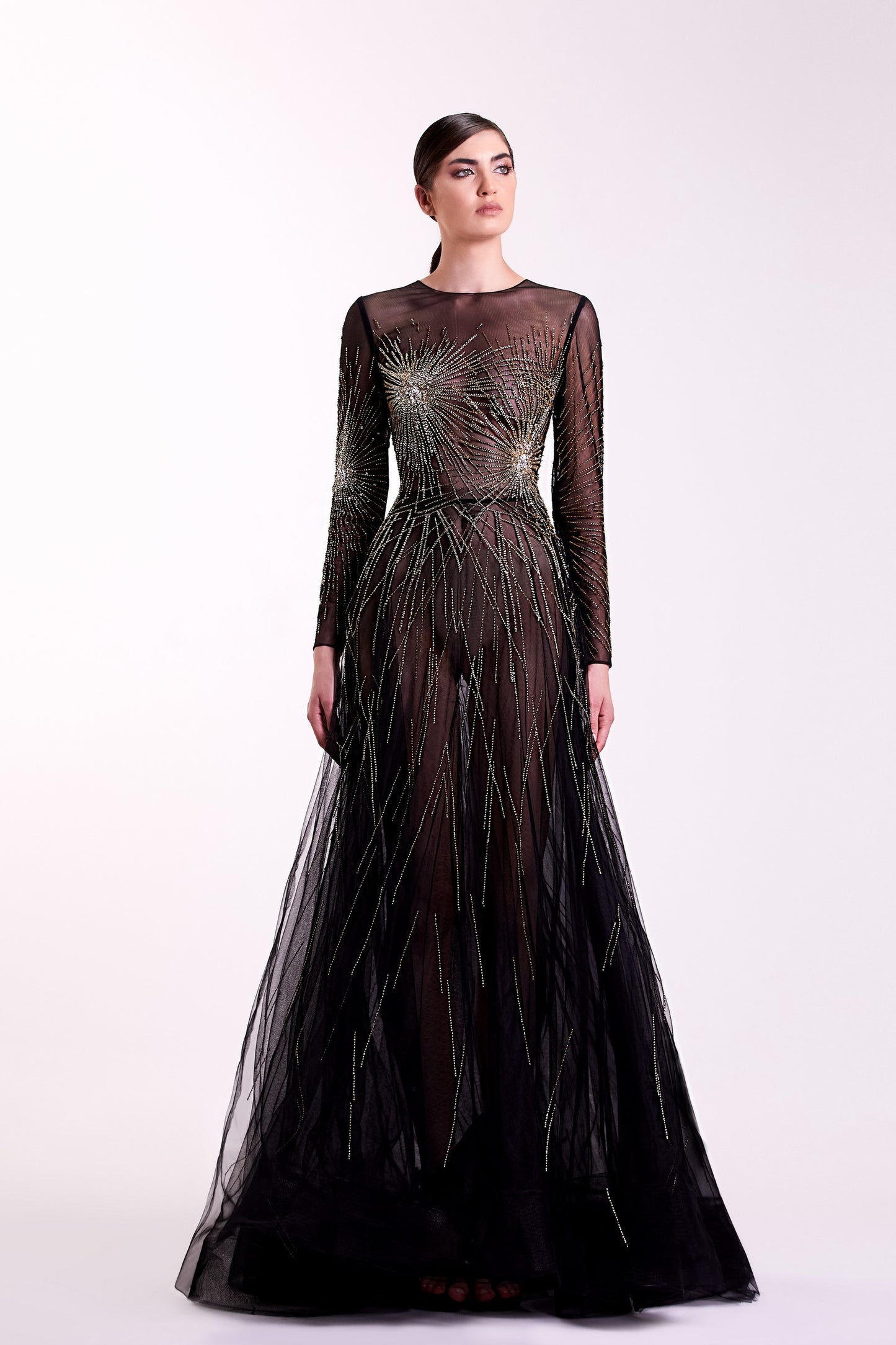 Tulle with Beading Gown