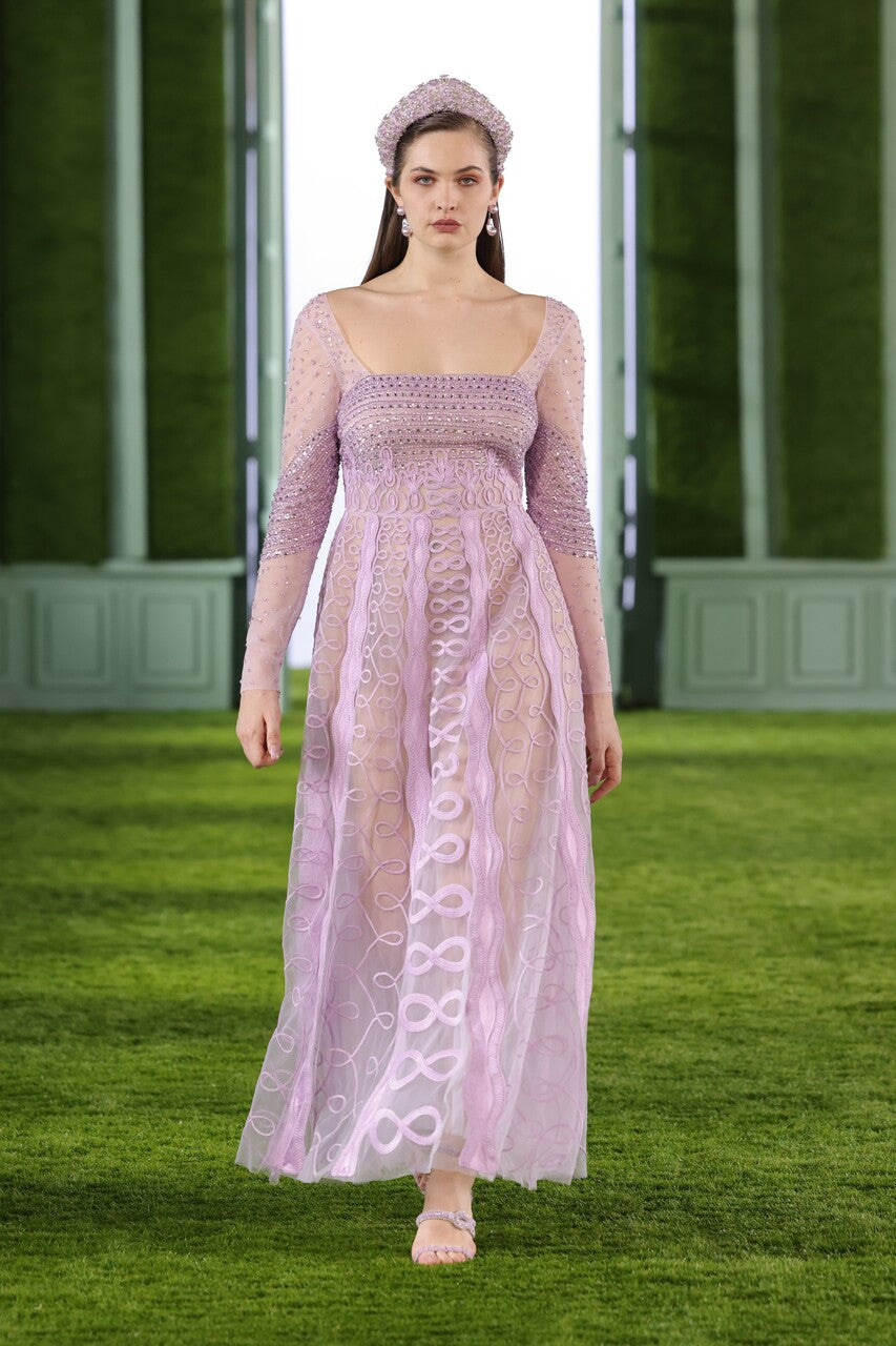 Tulle Dress with Crystallized Stone Bodice