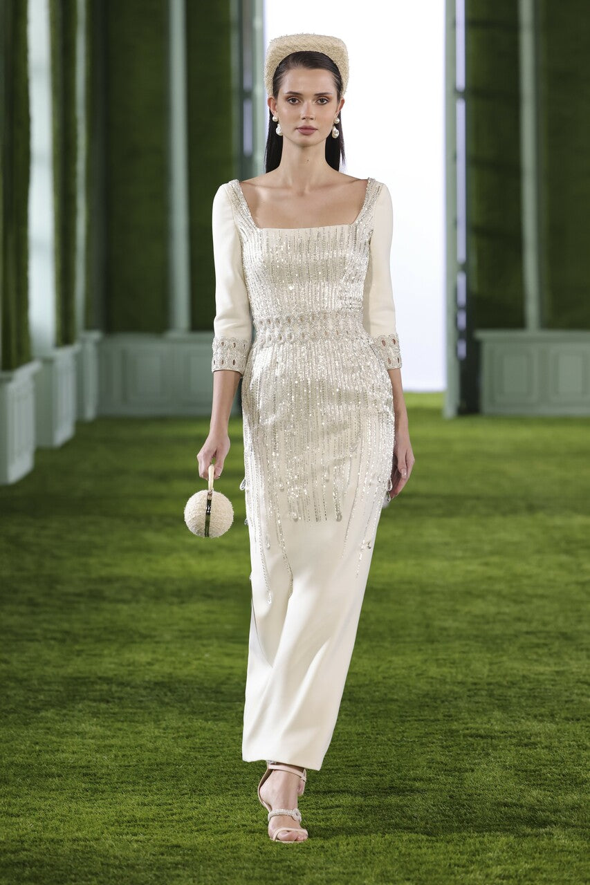 Square Neck Crepe Dress