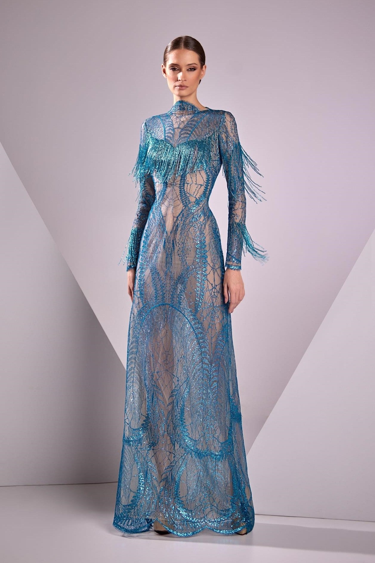 Lace Gown with Charleston Fringe