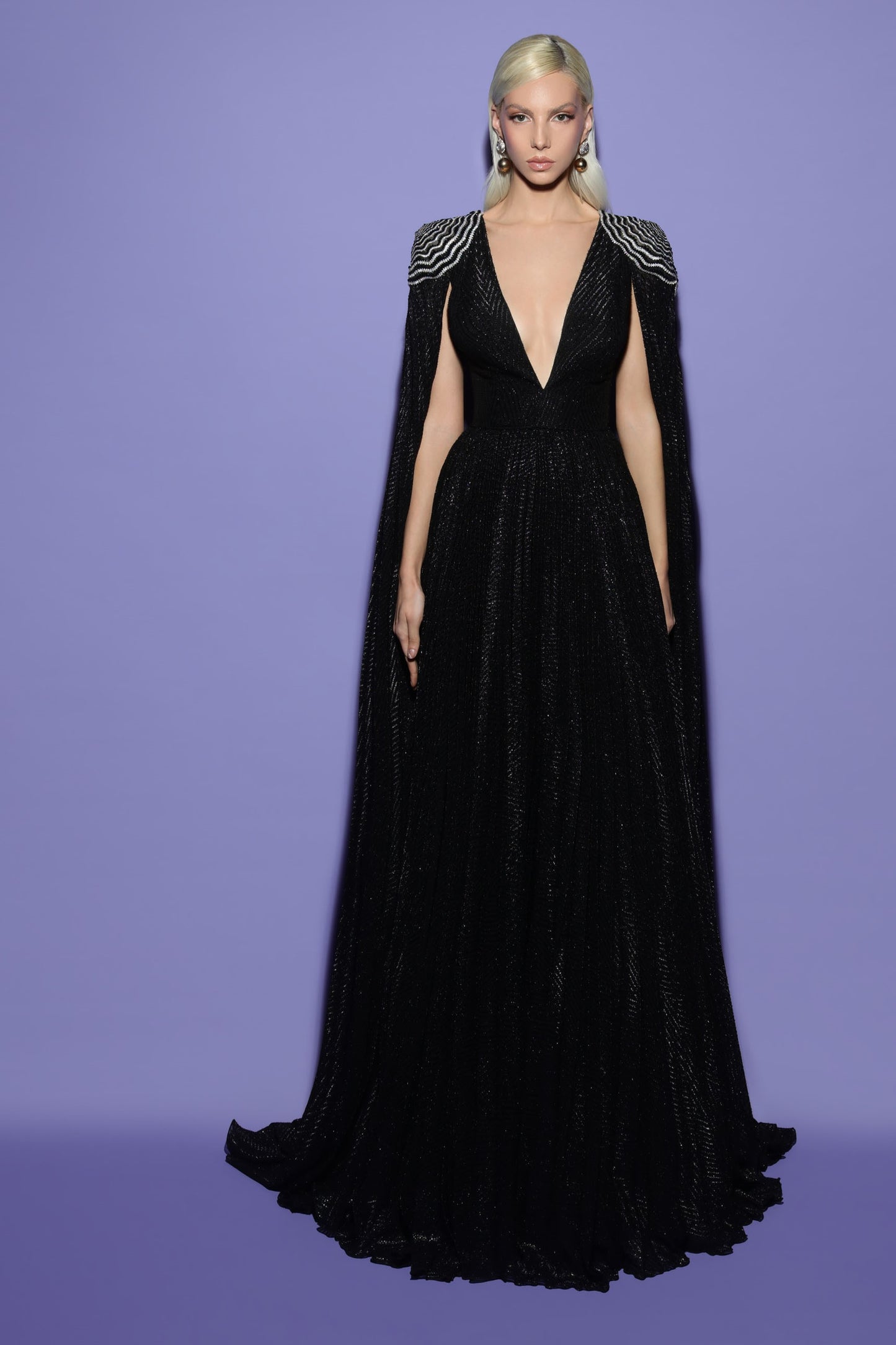 Caped Shoulders POMPEI Gown